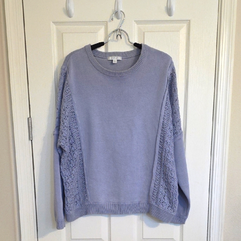 JJill Elements Blue Sweater Sweatshirt